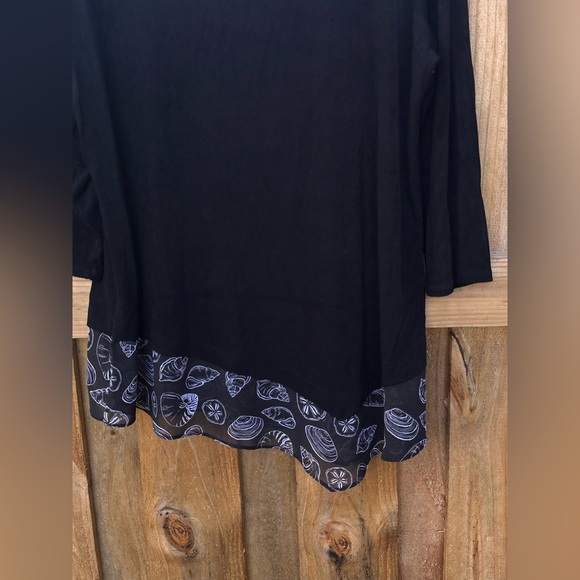 Chico’s Travelers Slinky Tunic Blouse Plus Size 3 or Women’s 16 Shells - Picture 2 of 8